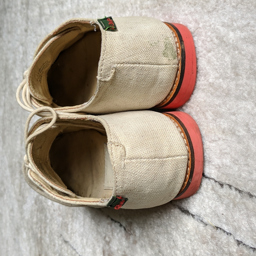 GH Bass & Co beige textile upper oxford shoes size 8.5 - Picture 4 of 15